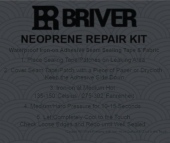 Briver Neoprene Repair Kit | Waterproof Seam Tape & Patches for Waders & Outdoor Gear - Briver